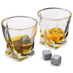 2-pack Twistade Glas inkl. Whiskeystenar 1
