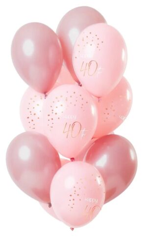 40 års Ballonger elegant rosa 33cm 12-pack 1