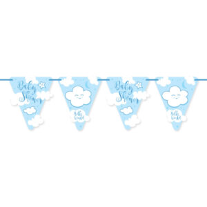 Baby Shower Banderoll Ljusblå Hello World 6m 1