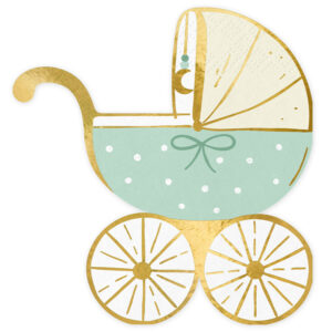 Baby Shower Barnvagn Servett Blå 20-pack 1
