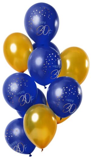 Ballonger 30 års Elegant True Blue 33cm 12-pack 1