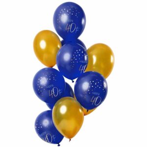 Ballonger 40 års Elegant True Blue 33cm 12-pack 1