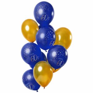 Ballonger 60 års Elegant True Blue 33cm 12-pack 1
