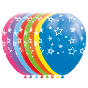 Ballonger flerfärgade med stjärnor 8-pack 1