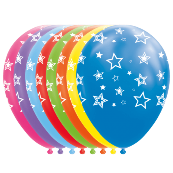 Ballonger flerfärgade med stjärnor 8-pack 1