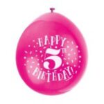 Ballonger Happy Birthday med siffra (1-10) 6