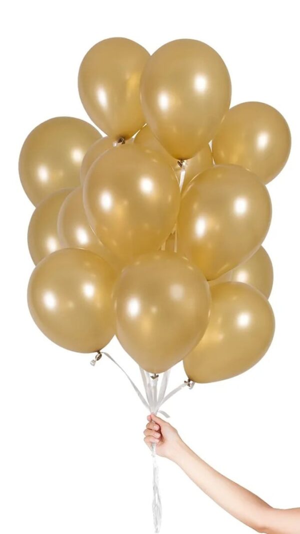 Ballonger med band guld 23 cm 30-pack 1