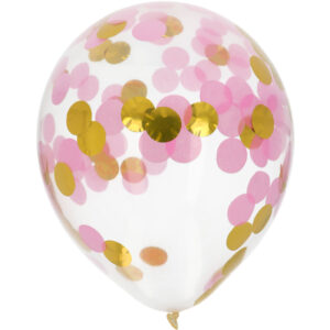 Ballonger med konfetti Guld/Rosa 30 cm 4-pack 1