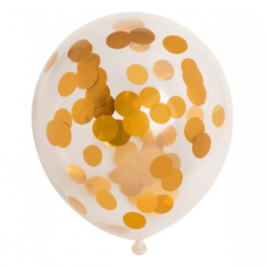 Ballonger med stora guld metallic konfetti, 6-pack 1