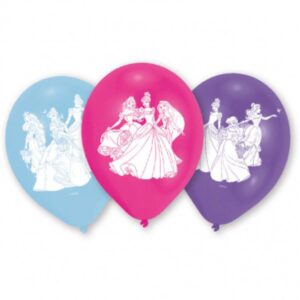 Ballonger prinsessor i färgerna lila, rosa och blått 6-pack 1