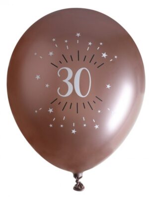 Ballonger Roséguld 30 år, 6-pack 1