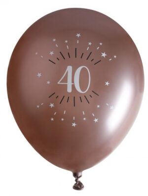 Ballonger Roséguld 40 år, 6-pack 1