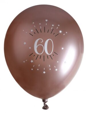 Ballonger Roséguld 60 år, 6-pack 1