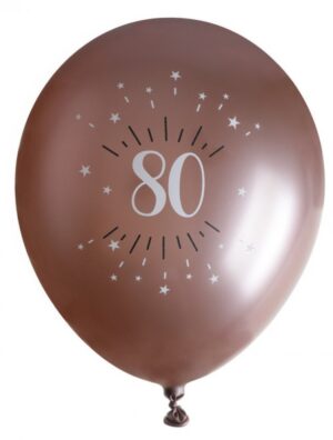 Ballonger Roséguld 80 år, 6-pack 1