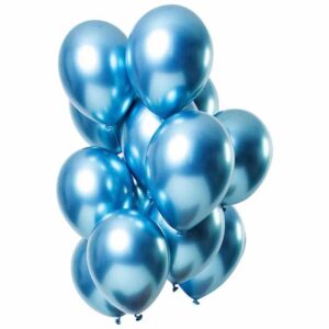 Ballonger Spegeleffekt blue 33 cm 12-pack 1