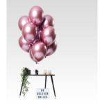 Ballonger Spegeleffekt rosa 33 cm 12-pack 2