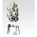 Ballonger Spegeleffekt silver/guld 33 cm 12-pack 2
