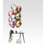 Ballonger Spegeleffekt silver/guld/rosa 33 cm 12-pack 2