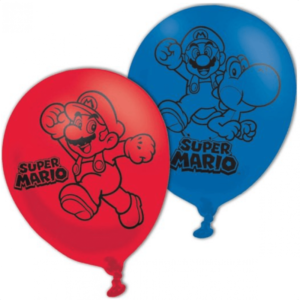 Ballonger Super Mario röda & blåa 6-pack 1