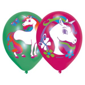 Ballonger Unicorn Rainbow färgtryck 6-pack 1