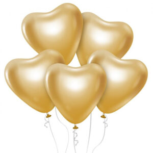 Ballongset Hjärtan Guld 6-pack 1