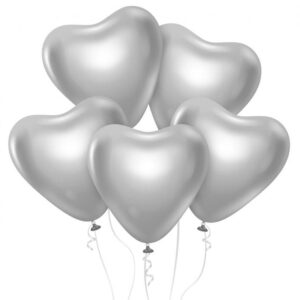 Ballongset Hjärtan Silver 6-pack 1