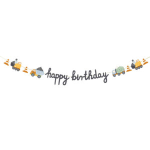 Banderoll "Happy Birthday" Byggfordon 2m 1