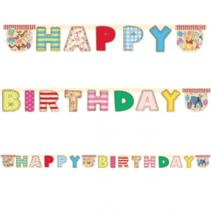 Banderoll Happy Birthday och Nalle Puh 240 cm 1