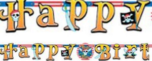 Banderoll pirat formklippt Happy Birthday 219 cm 1