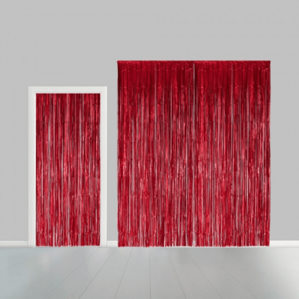 Dörrdraperi folie röd 240 x 100 cm 1