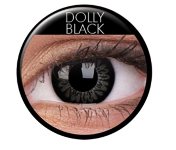 Färgade linser big eyes dolly black 1