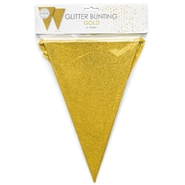 Flaggbanderoll Glitter Guld 6m 3
