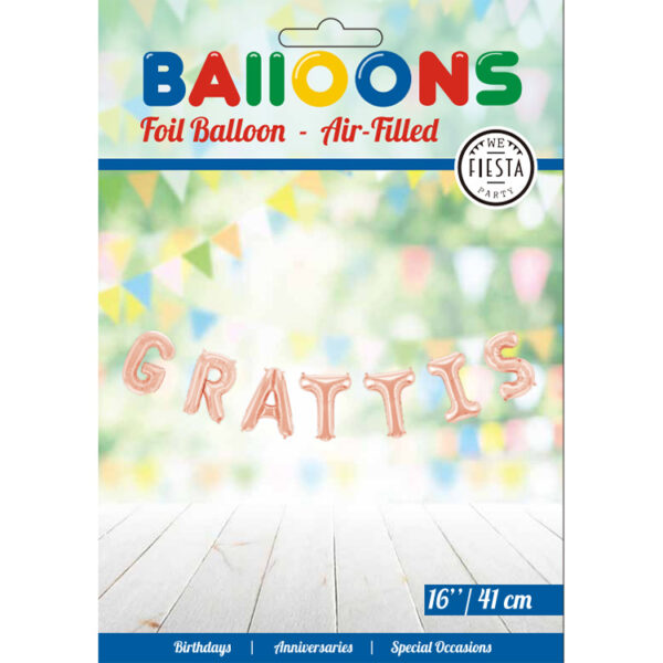 Folieballong "GRATTIS" Rosé 41 cm 2