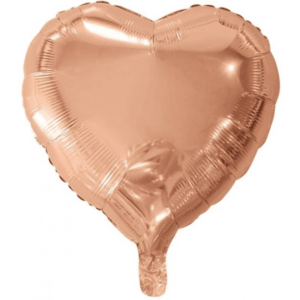 Folieballong hjärta roséguld - 46 cm 1