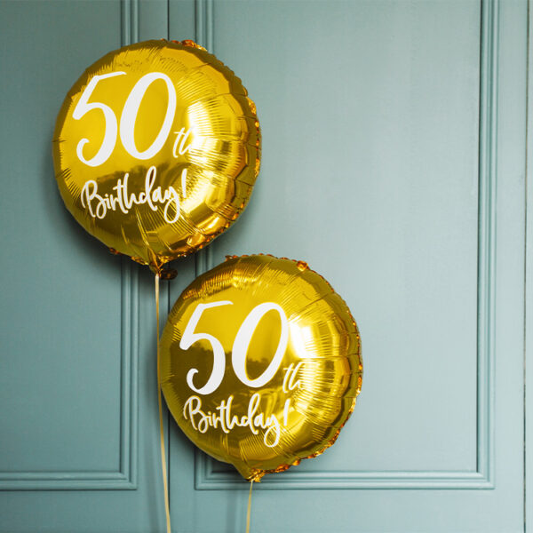 Folieballong Rund 50th Birthday 45cm 3