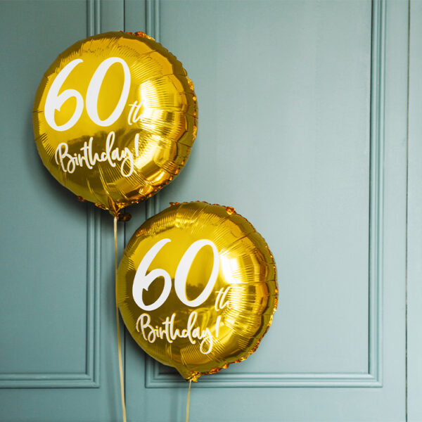 Folieballong Rund 60th Birthday 45cm 3