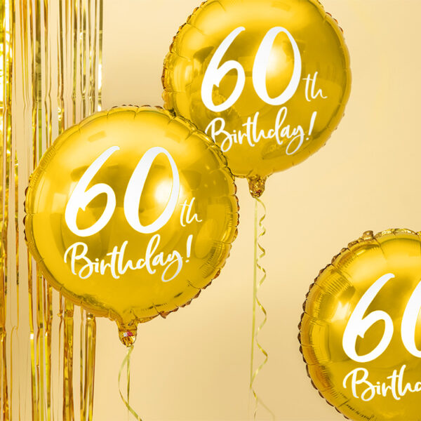 Folieballong Rund 60th Birthday 45cm 4