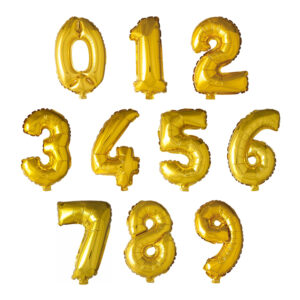 Folieballong siffra 0-9 guld 41 cm 1