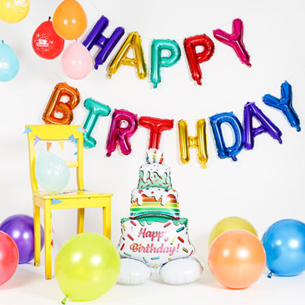 Folieballonger 'Happy Birthday' Flerfärgad 36 cm 13 st 3