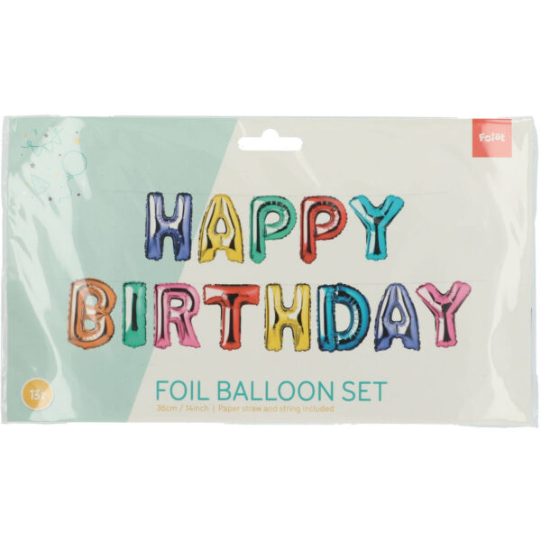 Folieballonger 'Happy Birthday' Flerfärgad 36 cm 13 st 4