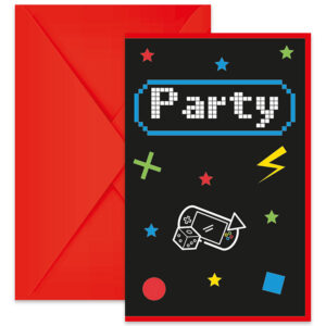 Gaming Party Inbjudningskort 6-pack 1