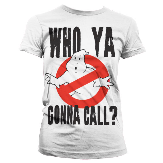 Ghostbusters Who Ya Gonna Call Dam T-Shirt Vit 1