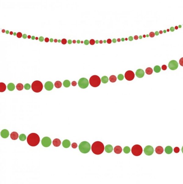 Girlang röda och gröna cirklar 274 cm 1