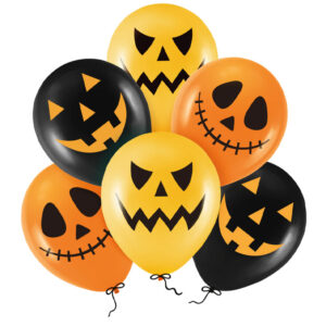 Halloweenballonger Mix Orange & Svart 6-pack 1