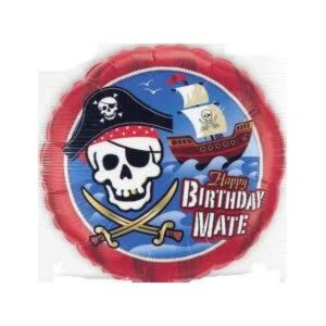 Heliumballong pirat rund Happy Birthday mate! 1