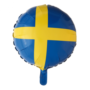 Heliumballong rund med svenska flaggan 1