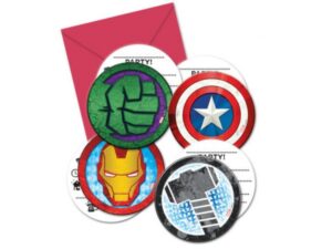 Inbjudningskort Avengers 6-pack 1