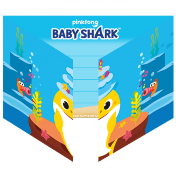 Inbjudningskort Baby Shark 8-pack 1