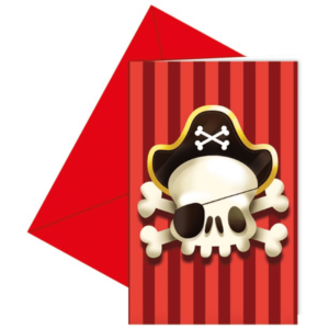 Inbjudningskort Mäktiga Pirat 6-pack 1