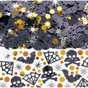 Konfetti halloween - döskallar, fladdermöss och spindelnät 1